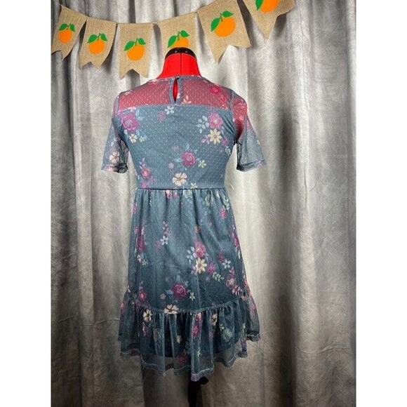 True Craft Girls Short Sleeve Floral Dress Size L - Picture 5 of 7